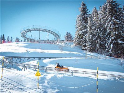 Val d’Allos/Pra Loup – Les Chalets du Verdon - sáňkařská dráha v Espace Lumiere